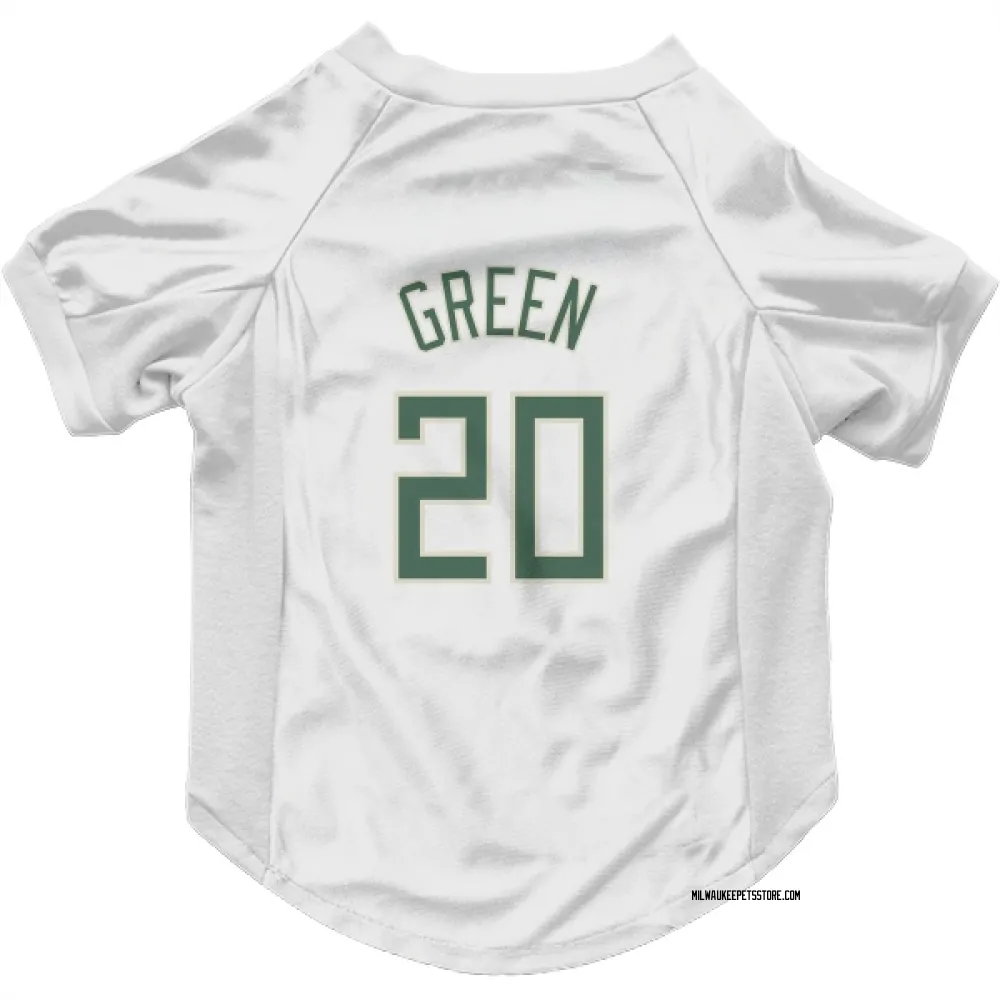 Milwaukee Bucks AJ Green White Pet Jersey for Dog & Cat