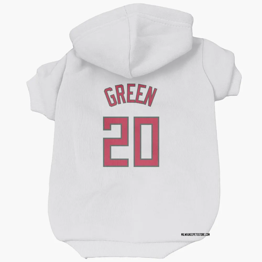 Milwaukee Bucks AJ Green White Red Pet Hoodie for Dog & Cat