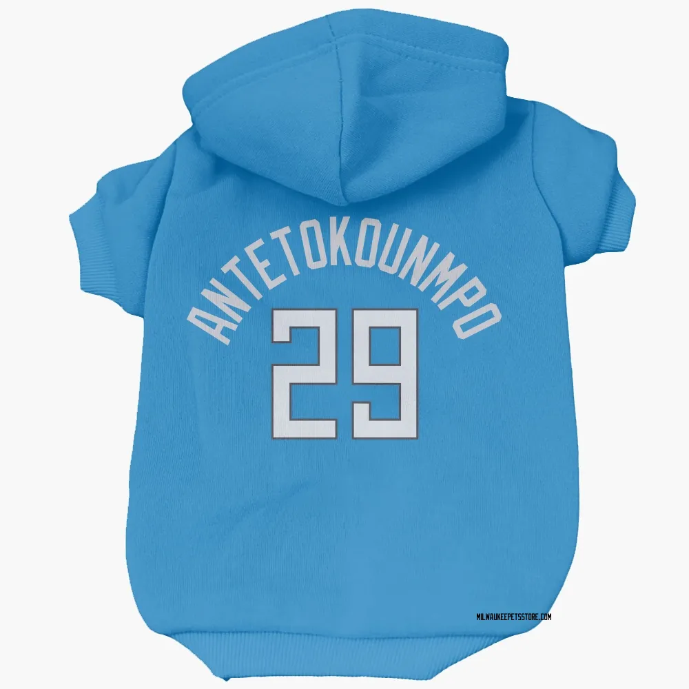 Milwaukee Bucks Alex Antetokounmpo Royal Pet Hoodie for Dog & Cat