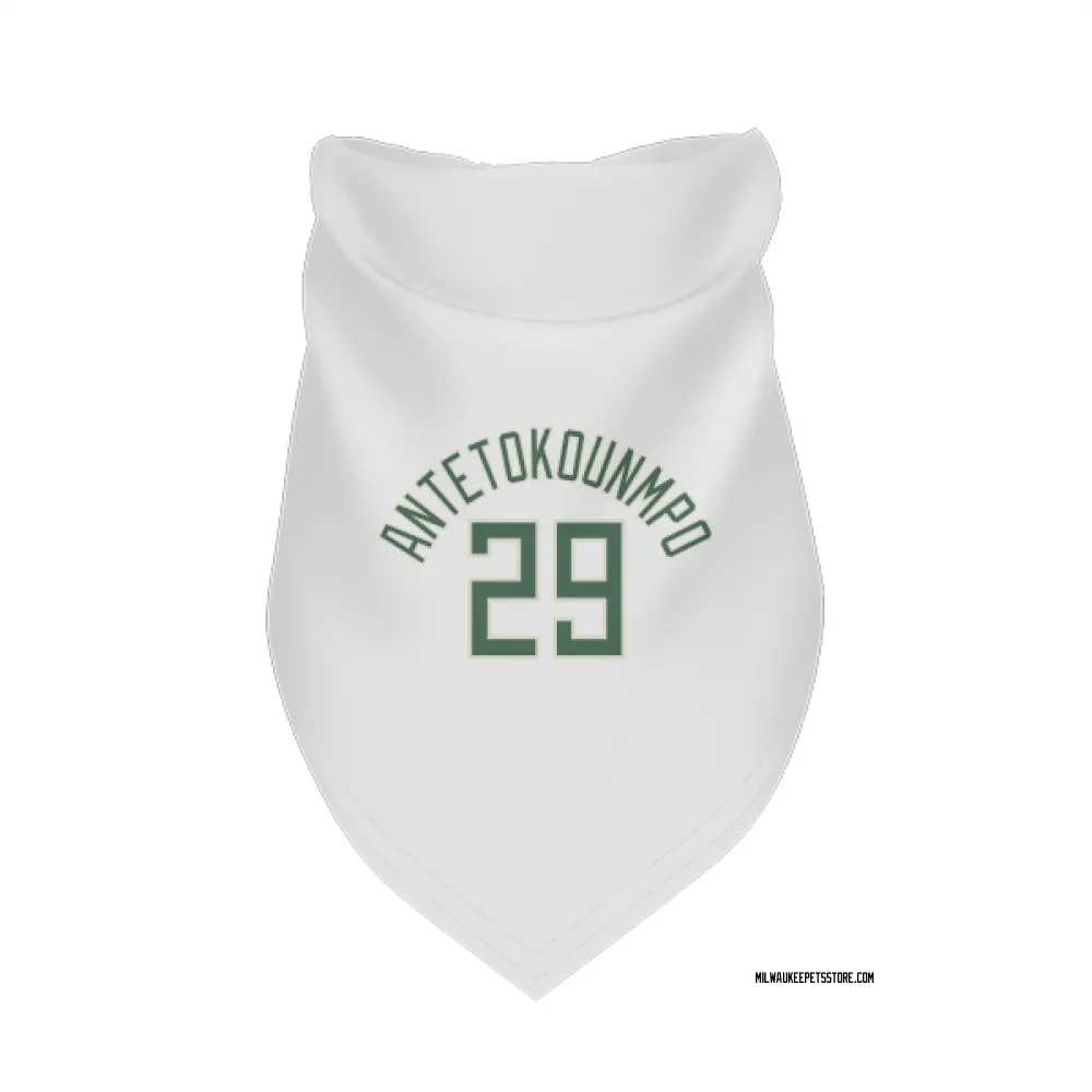 Milwaukee Bucks Alex Antetokounmpo White Pet Bandana for Dog & Cat