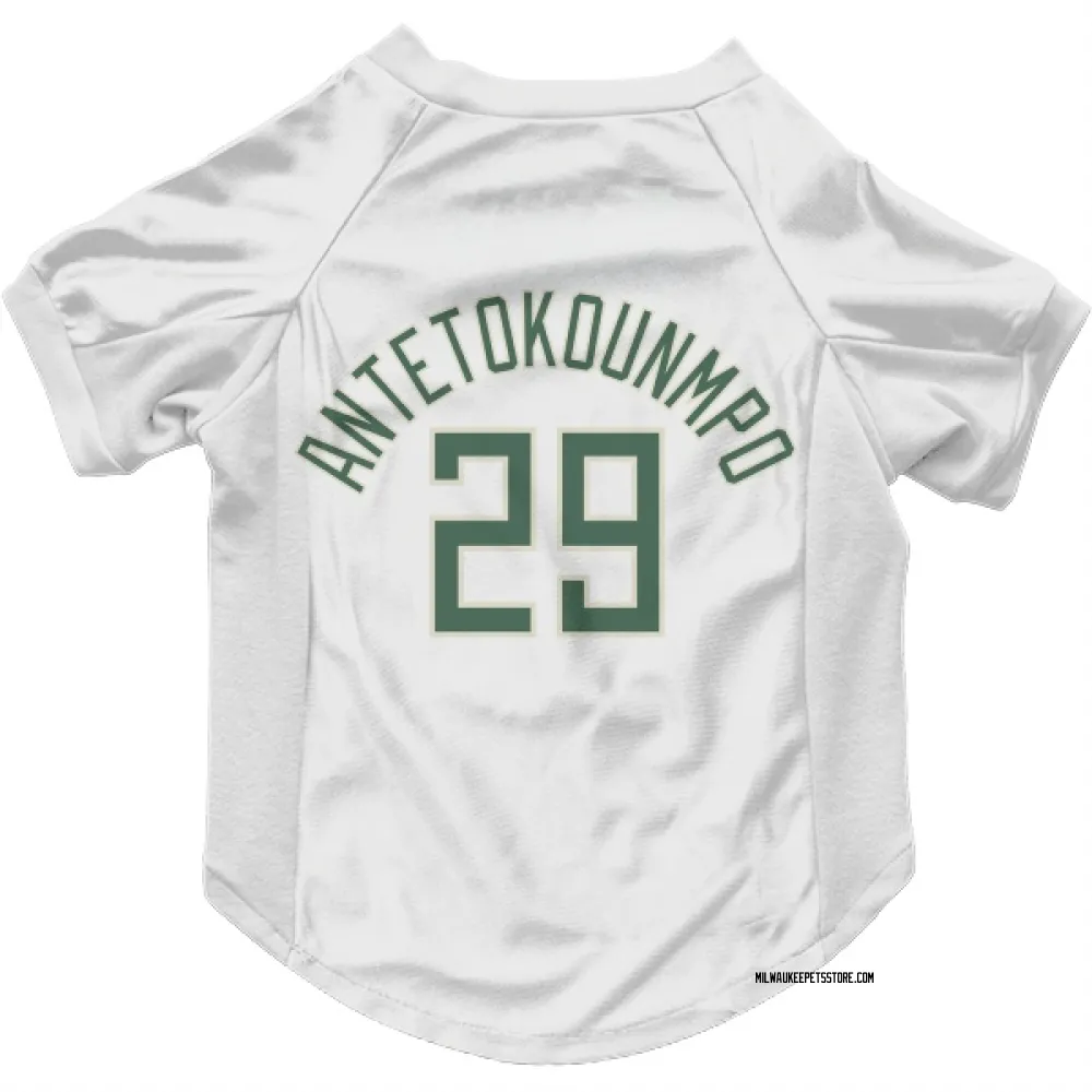 Milwaukee Bucks Alex Antetokounmpo White Pet Jersey for Dog & Cat