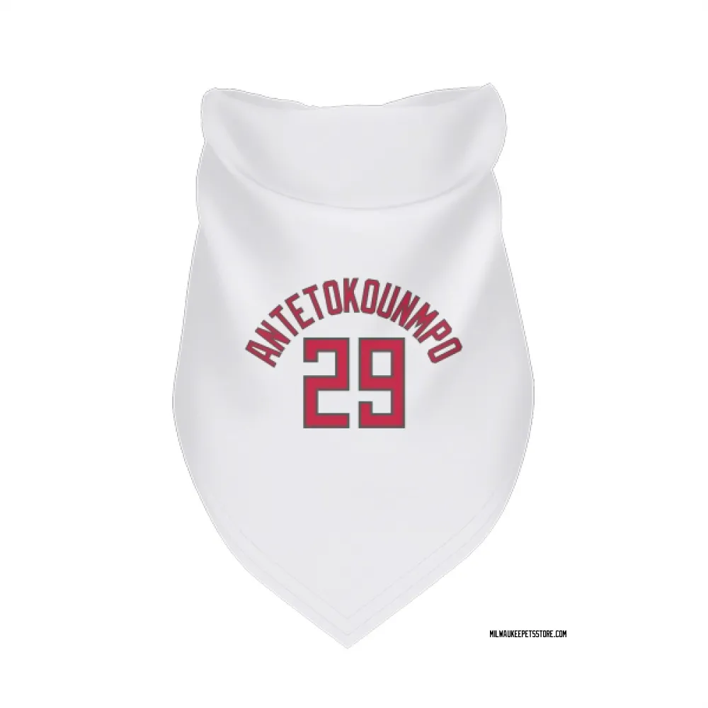 Milwaukee Bucks Alex Antetokounmpo White Red Pet Bandana for Dog & Cat