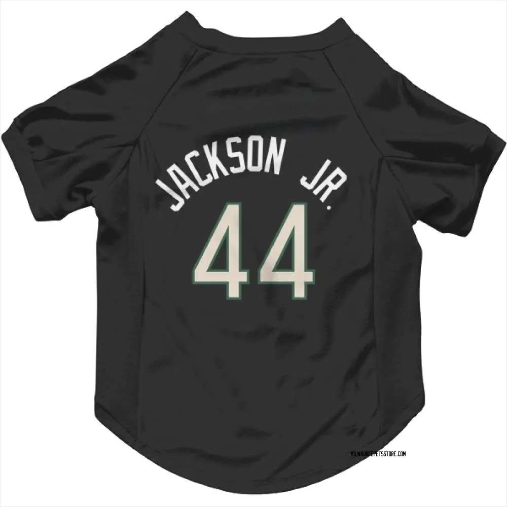 Milwaukee Bucks Andre Jackson Jr. Black Pet Jersey for Dog & Cat