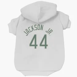 Milwaukee Bucks Andre Jackson Jr. White Pet Hoodie for Dog & Cat