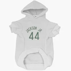 Milwaukee Bucks Andre Jackson Jr. White Pet Hoodie for Dog & Cat
