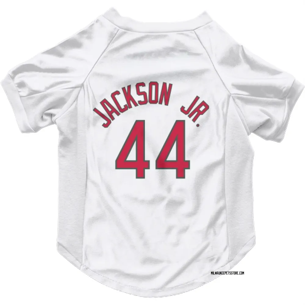 Milwaukee Bucks Andre Jackson Jr. White Red Pet Jersey for Dog & Cat