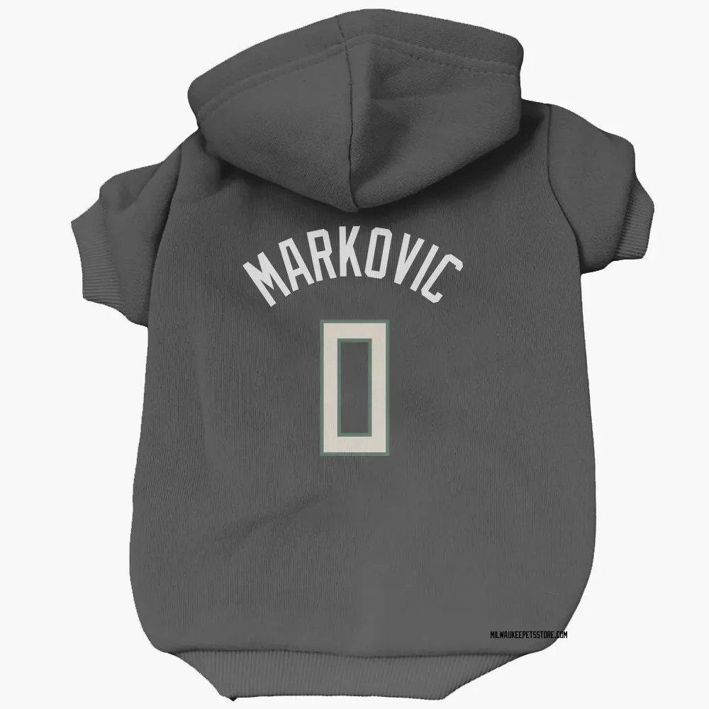 Milwaukee Bucks Bogoljub Markovic Black Pet Hoodie for Dog & Cat