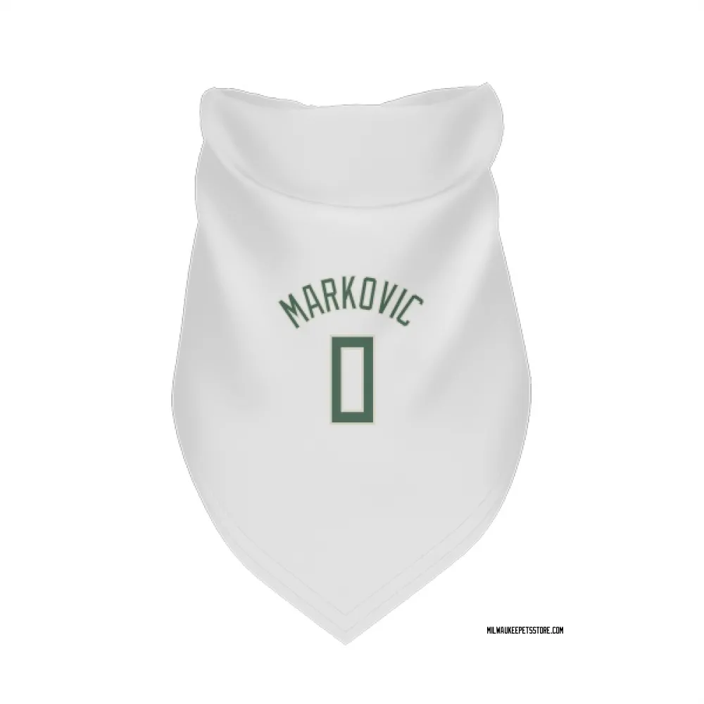 Milwaukee Bucks Bogoljub Markovic White Pet Bandana for Dog & Cat