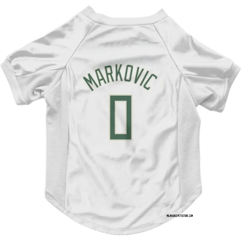 Milwaukee Bucks Bogoljub Markovic White Pet Jersey for Dog & Cat