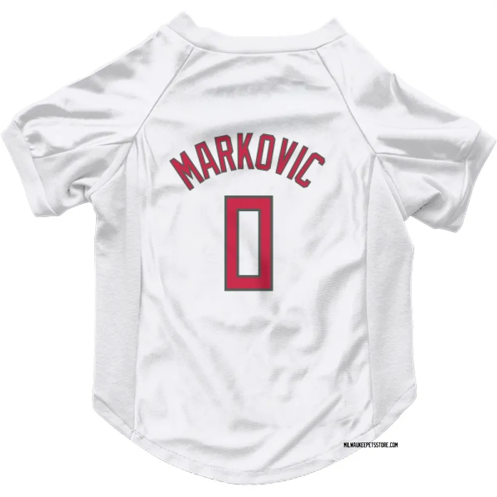 Milwaukee Bucks Bogoljub Markovic White Red Pet Jersey for Dog & Cat