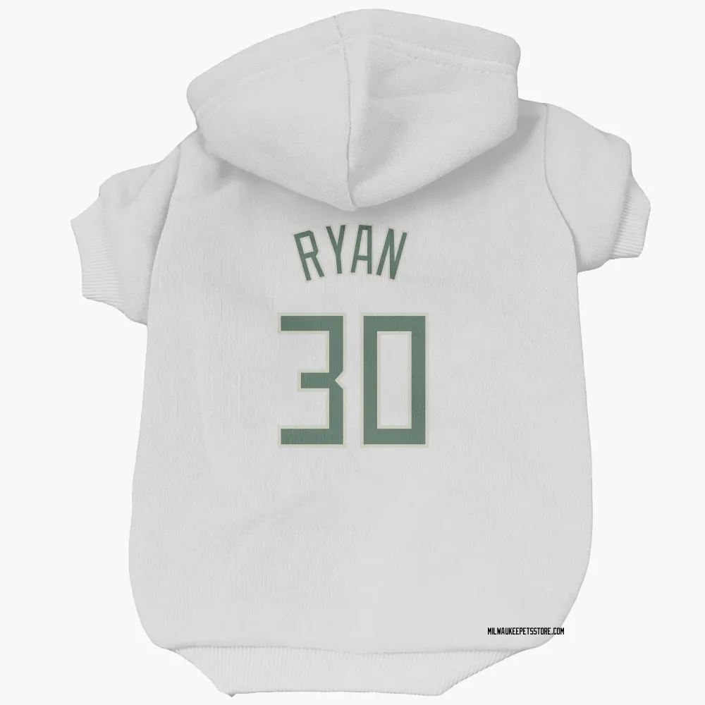 Milwaukee Bucks Cormac Ryan White Pet Hoodie for Dog & Cat