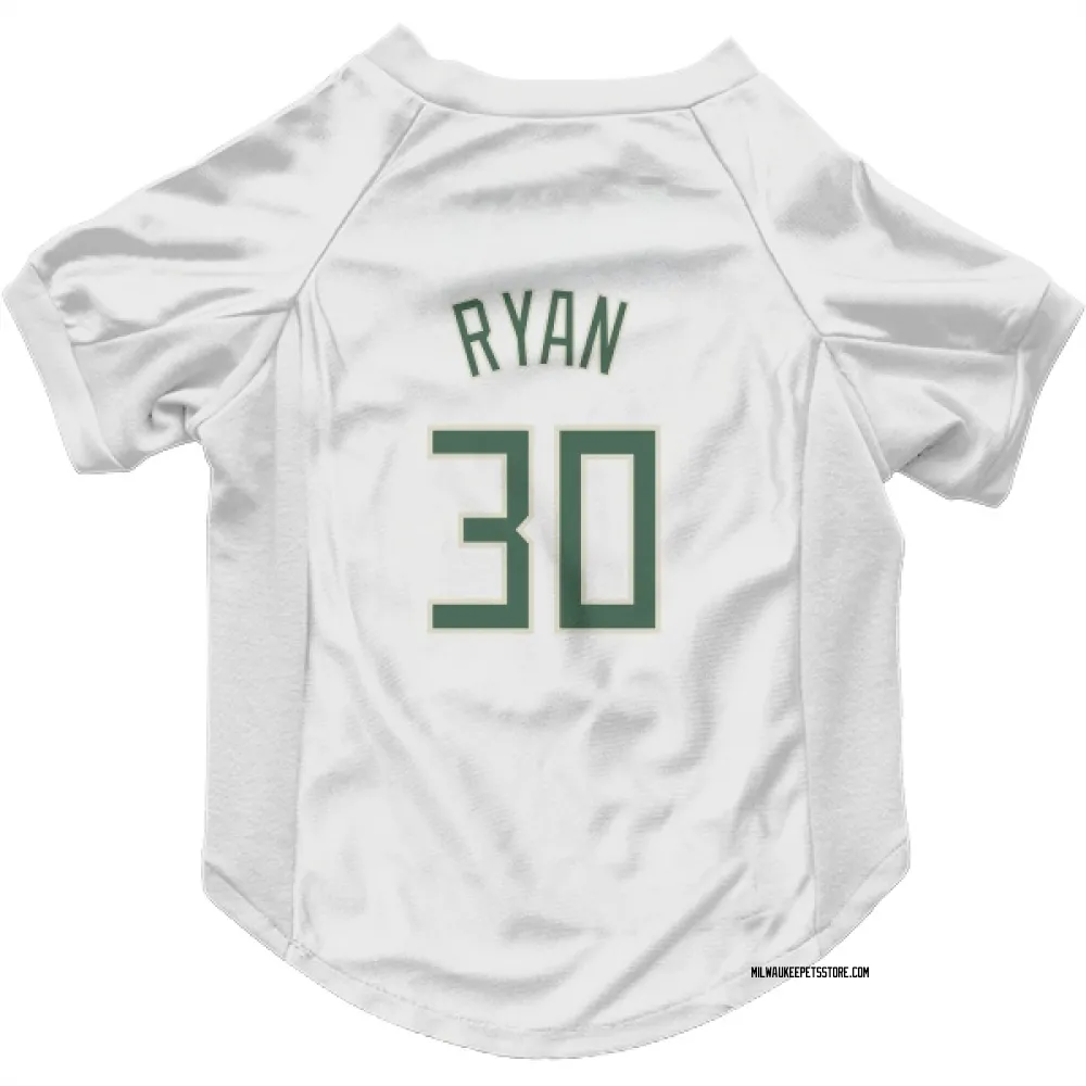 Milwaukee Bucks Cormac Ryan White Pet Jersey for Dog & Cat