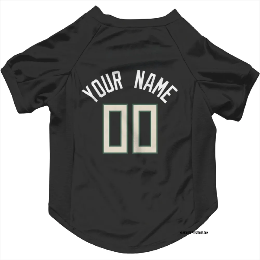 Milwaukee Bucks Custom Black Pet Jersey for Dog & Cat