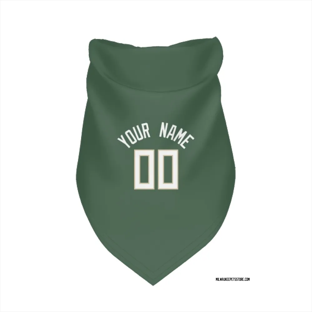 Milwaukee Bucks Custom Green Pet Bandana for Dog & Cat