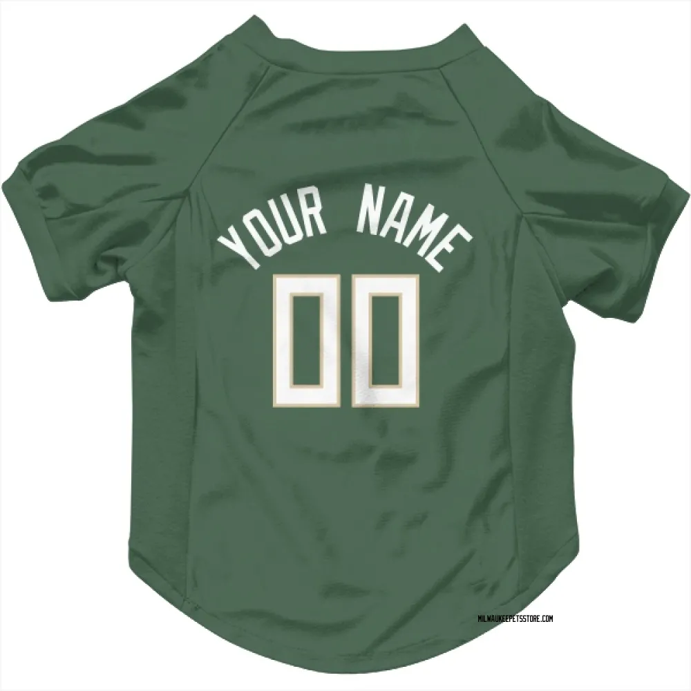 Milwaukee Bucks Custom Green Pet Jersey for Dog & Cat
