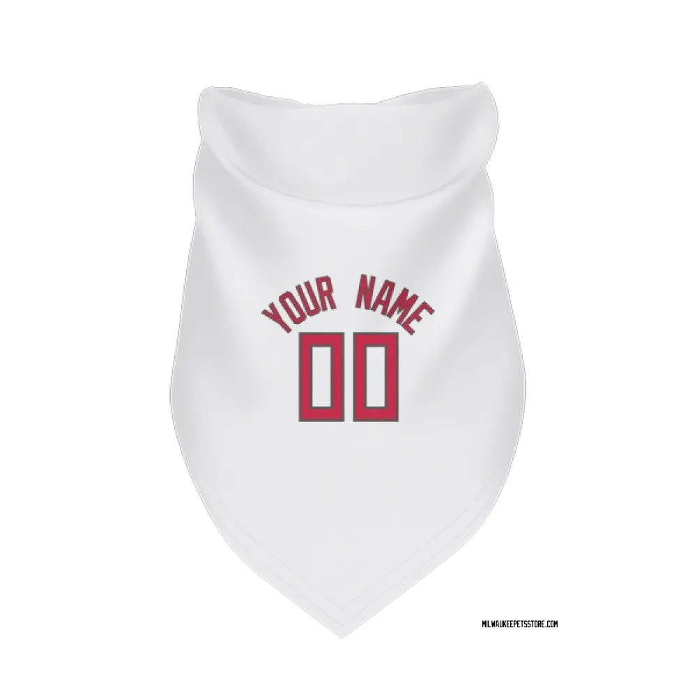 Milwaukee Bucks Custom White Red Pet Bandana for Dog & Cat