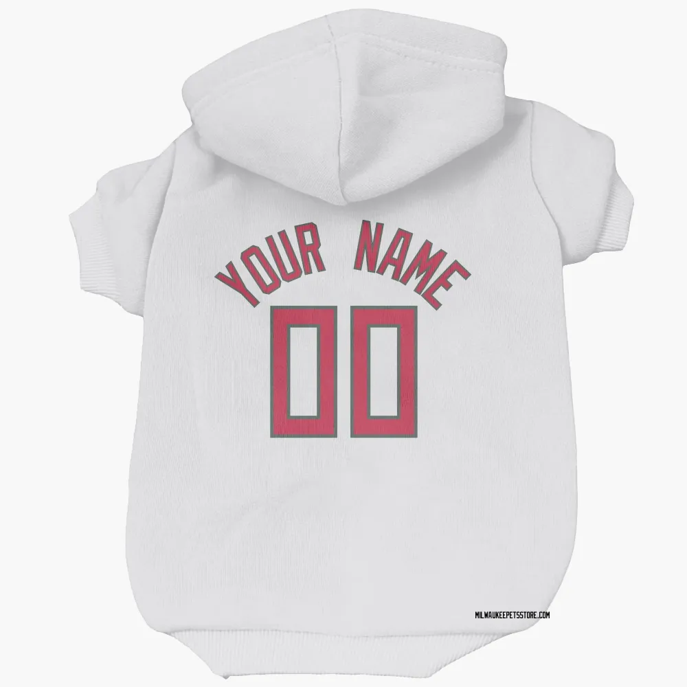 Milwaukee Bucks Custom White Red Pet Hoodie for Dog & Cat