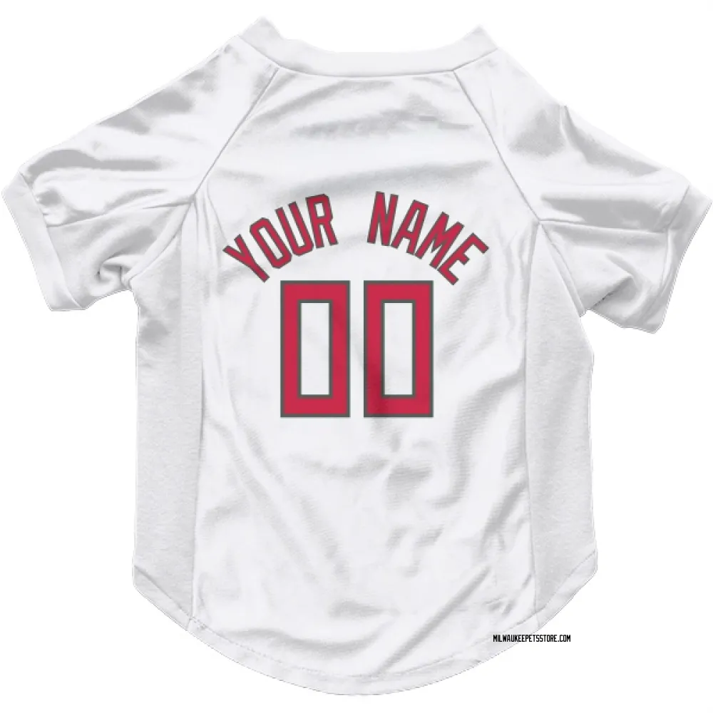 Milwaukee Bucks Custom White Red Pet Jersey for Dog & Cat