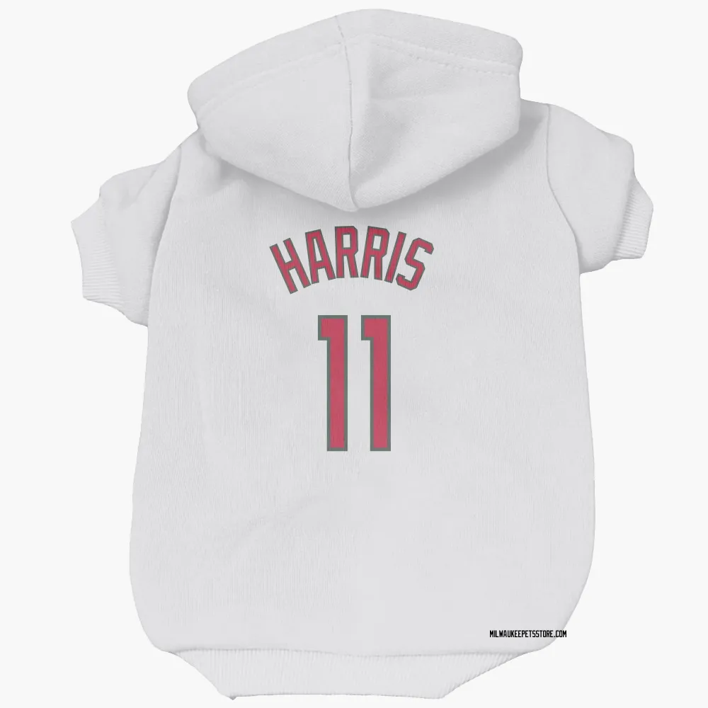 Milwaukee Bucks Gary Harris White Red Pet Hoodie for Dog & Cat