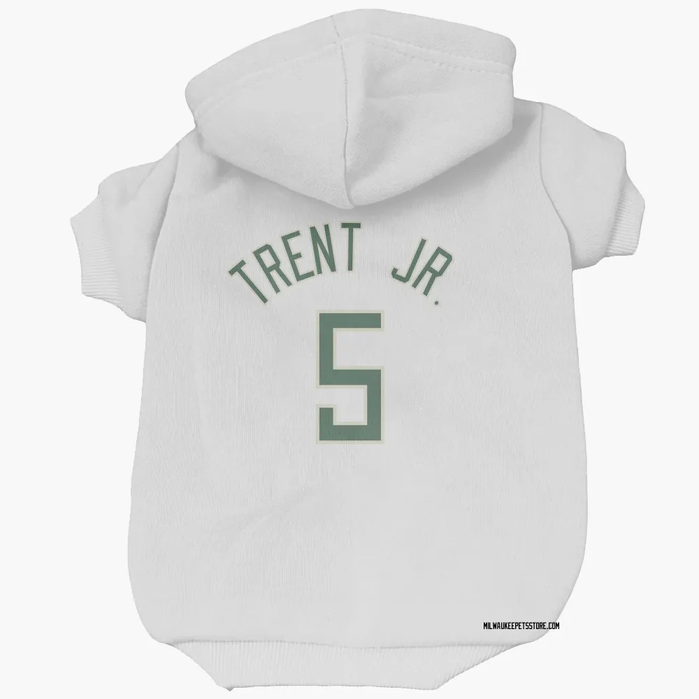 Milwaukee Bucks Gary Trent Jr. White Pet Hoodie for Dog & Cat