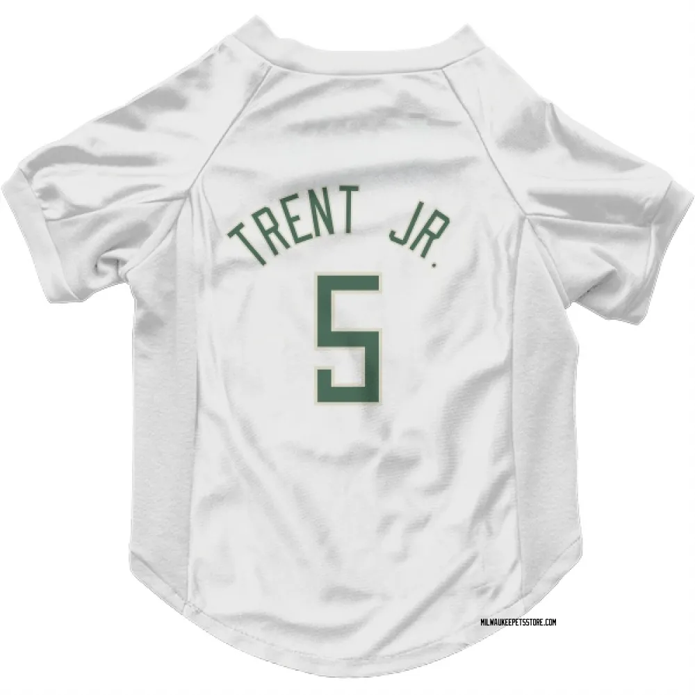 Milwaukee Bucks Gary Trent Jr. White Pet Jersey for Dog & Cat