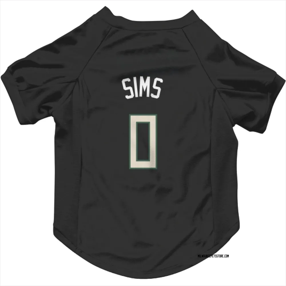 Milwaukee Bucks Jericho Sims Black Pet Jersey for Dog & Cat