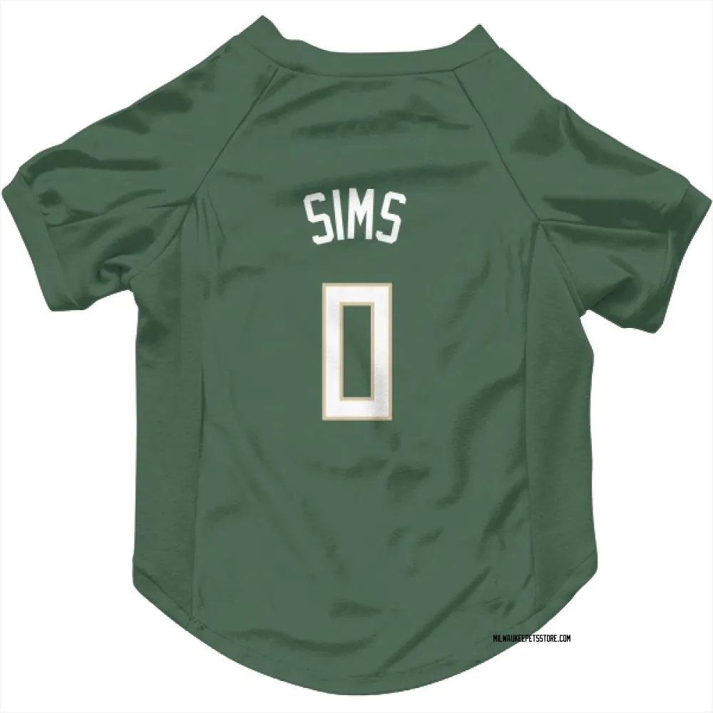 Milwaukee Bucks Jericho Sims Green Pet Jersey for Dog & Cat
