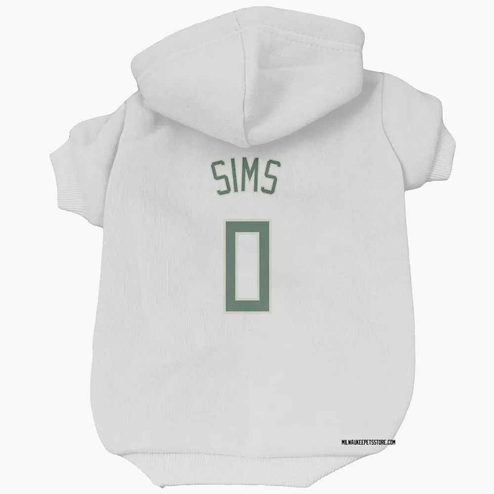 Milwaukee Bucks Jericho Sims White Pet Hoodie for Dog & Cat