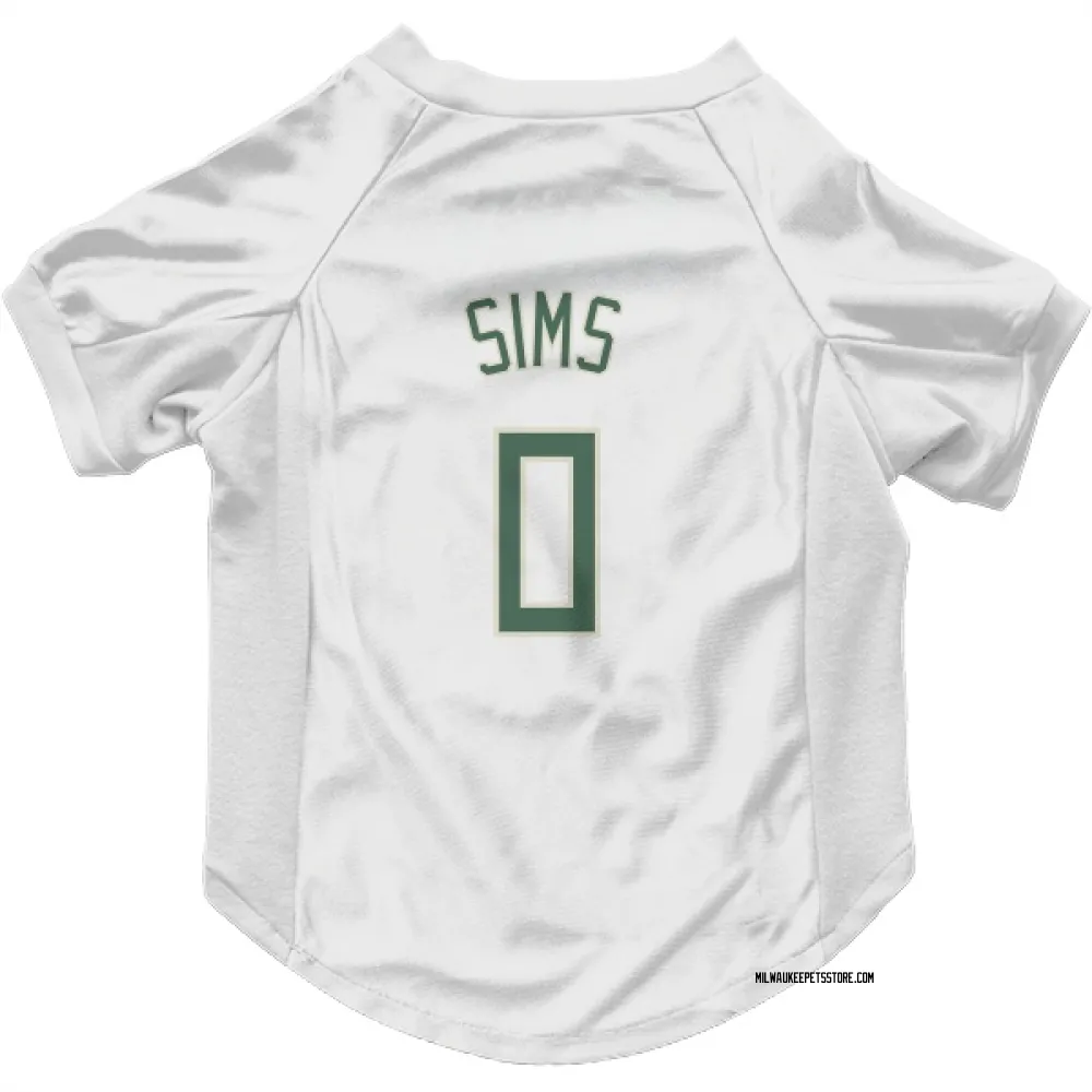 Milwaukee Bucks Jericho Sims White Pet Jersey for Dog & Cat