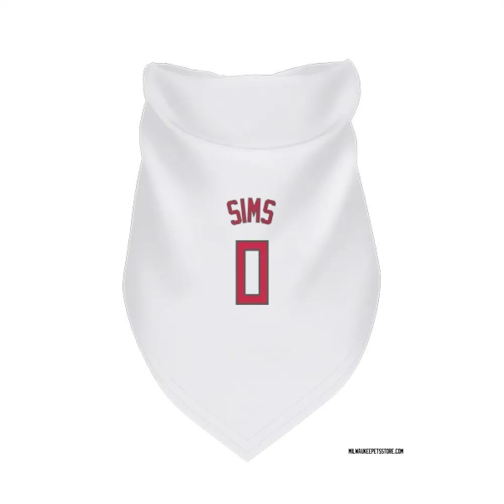 Milwaukee Bucks Jericho Sims White Red Pet Bandana for Dog & Cat
