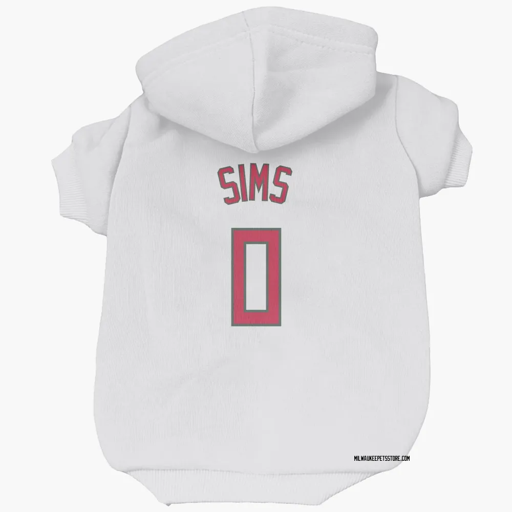 Milwaukee Bucks Jericho Sims White Red Pet Hoodie for Dog & Cat