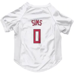 Milwaukee Bucks Jericho Sims White Red Pet Jersey for Dog & Cat