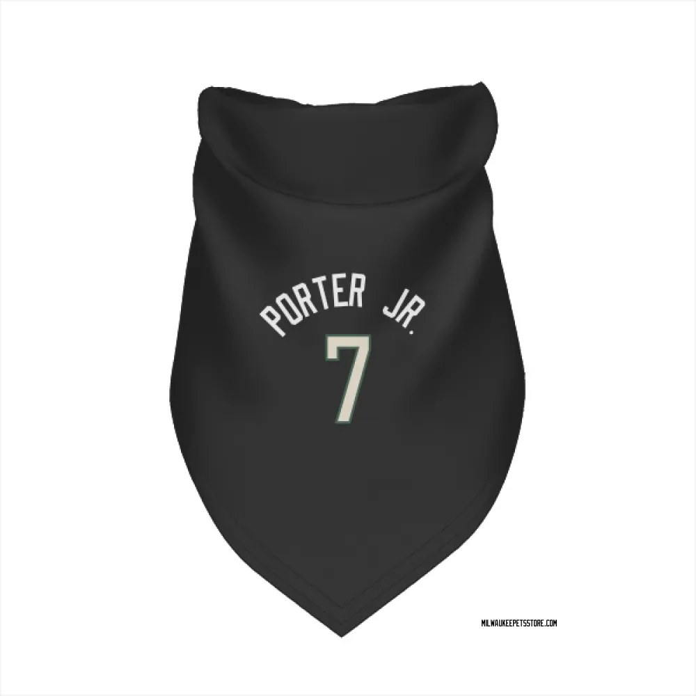 Milwaukee Bucks Kevin Porter Jr. Black Pet Bandana for Dog & Cat