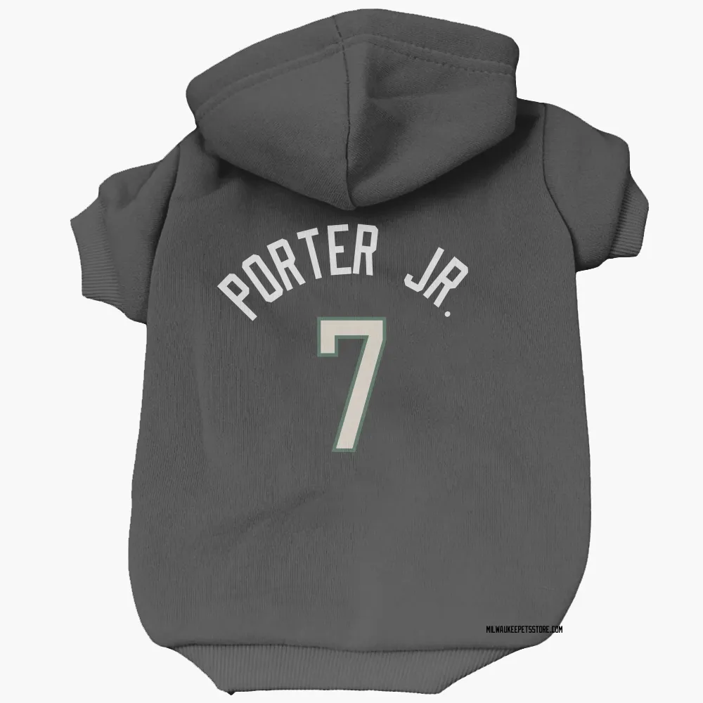 Milwaukee Bucks Kevin Porter Jr. Black Pet Hoodie for Dog & Cat