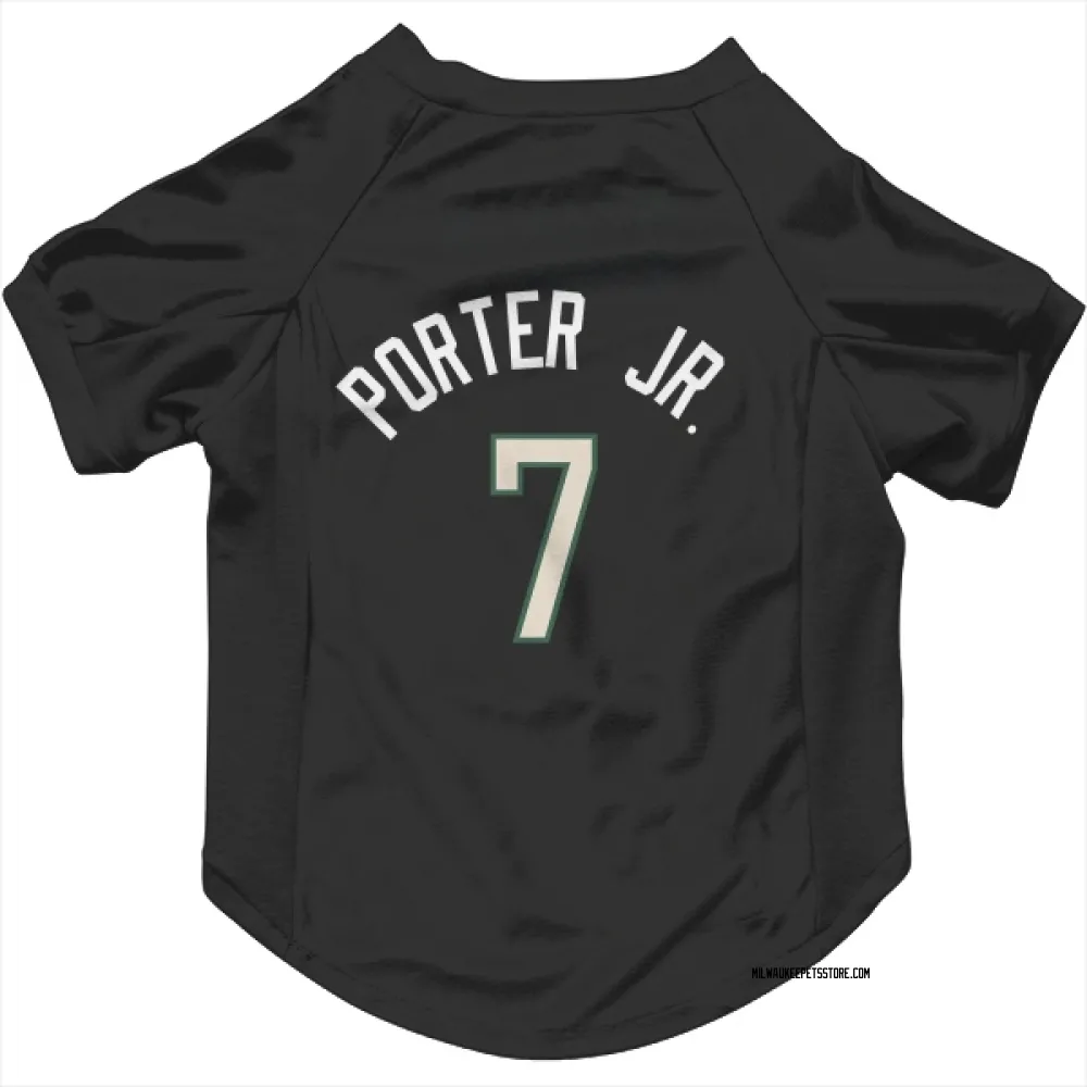 Milwaukee Bucks Kevin Porter Jr. Black Pet Jersey for Dog & Cat