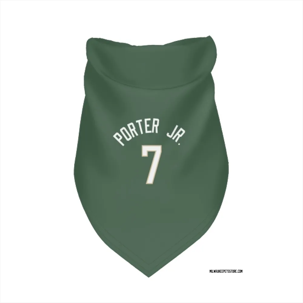 Milwaukee Bucks Kevin Porter Jr. Green Pet Bandana for Dog & Cat