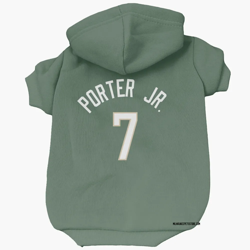 Milwaukee Bucks Kevin Porter Jr. Green Pet Hoodie for Dog & Cat
