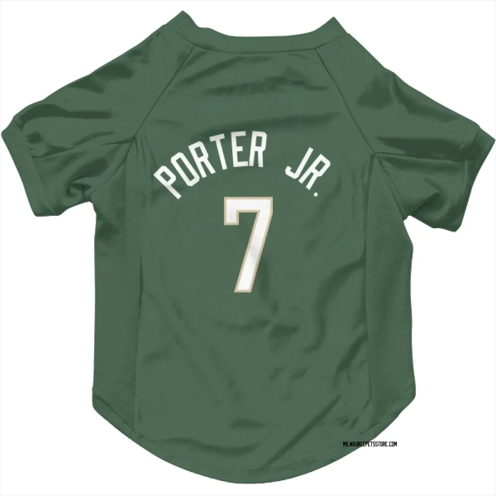 Milwaukee Bucks Kevin Porter Jr. Green Pet Jersey for Dog & Cat