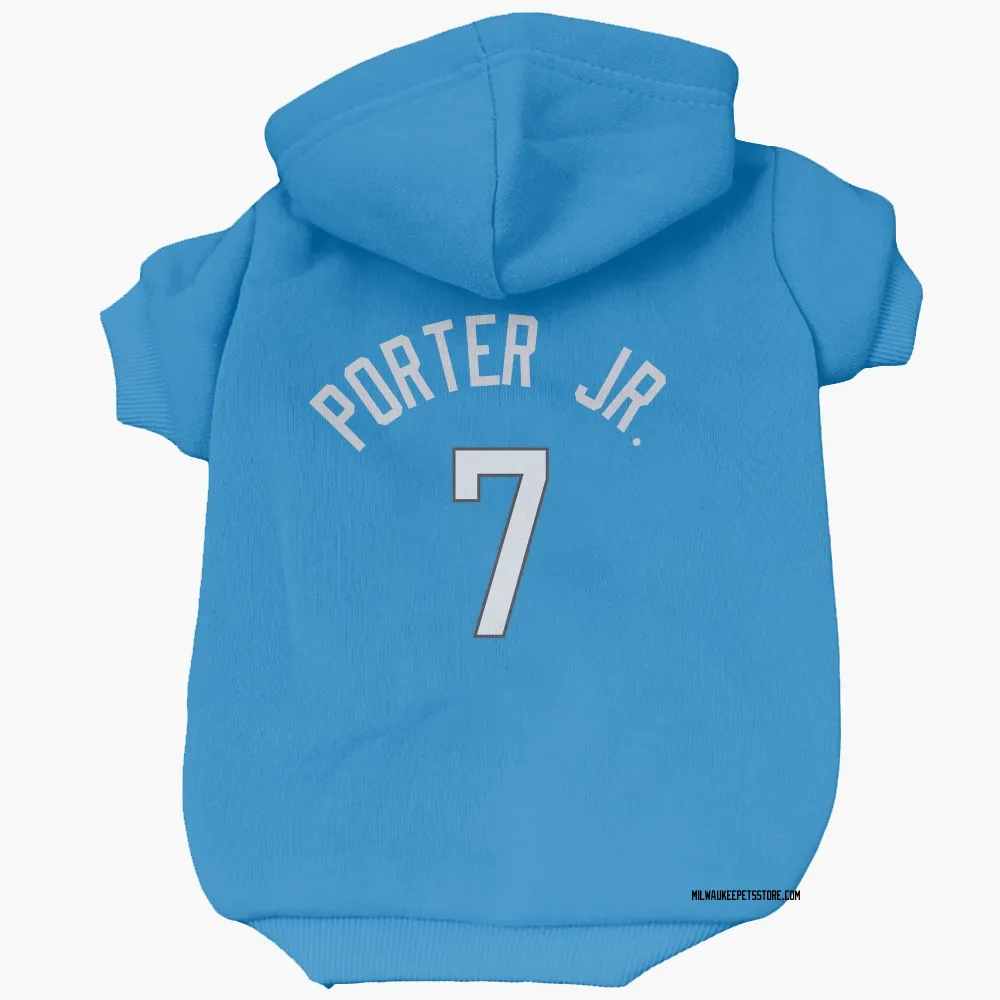 Milwaukee Bucks Kevin Porter Jr. Royal Pet Hoodie for Dog & Cat
