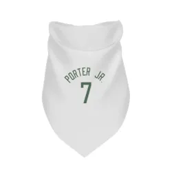 Milwaukee Bucks Kevin Porter Jr. White Pet Bandana for Dog & Cat