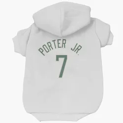 Milwaukee Bucks Kevin Porter Jr. White Pet Hoodie for Dog & Cat