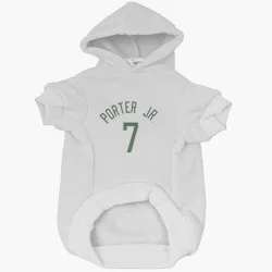 Milwaukee Bucks Kevin Porter Jr. White Pet Hoodie for Dog & Cat