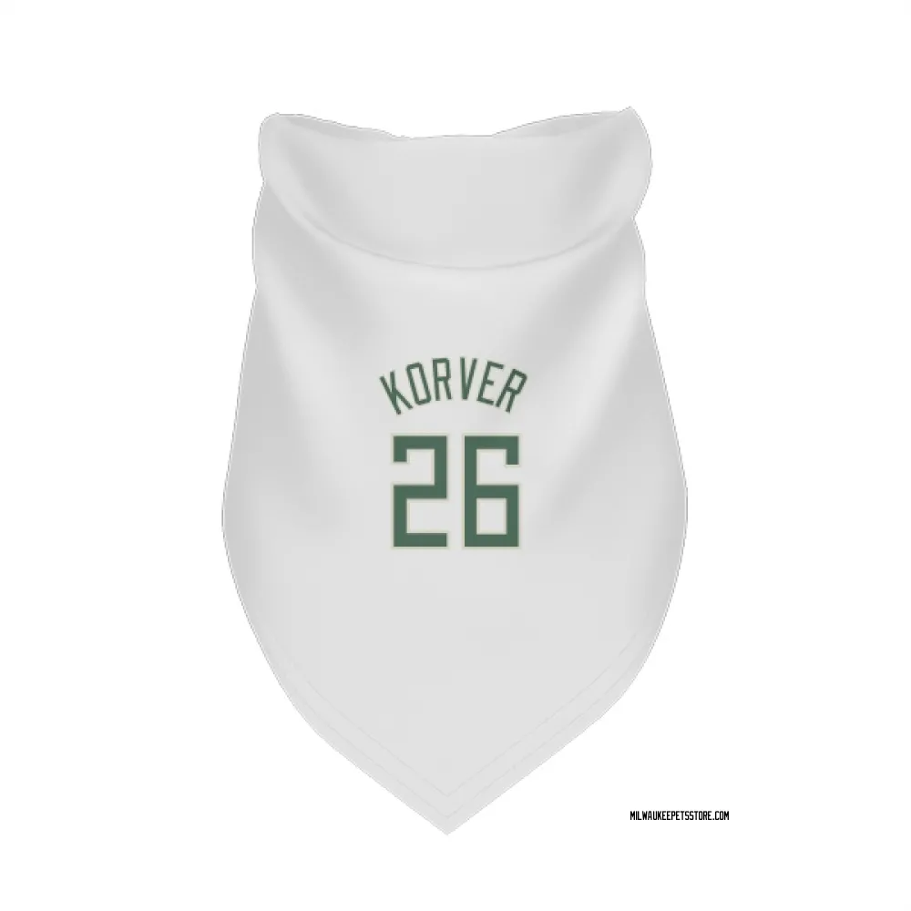 Milwaukee Bucks Kyle Korver White Pet Bandana for Dog & Cat