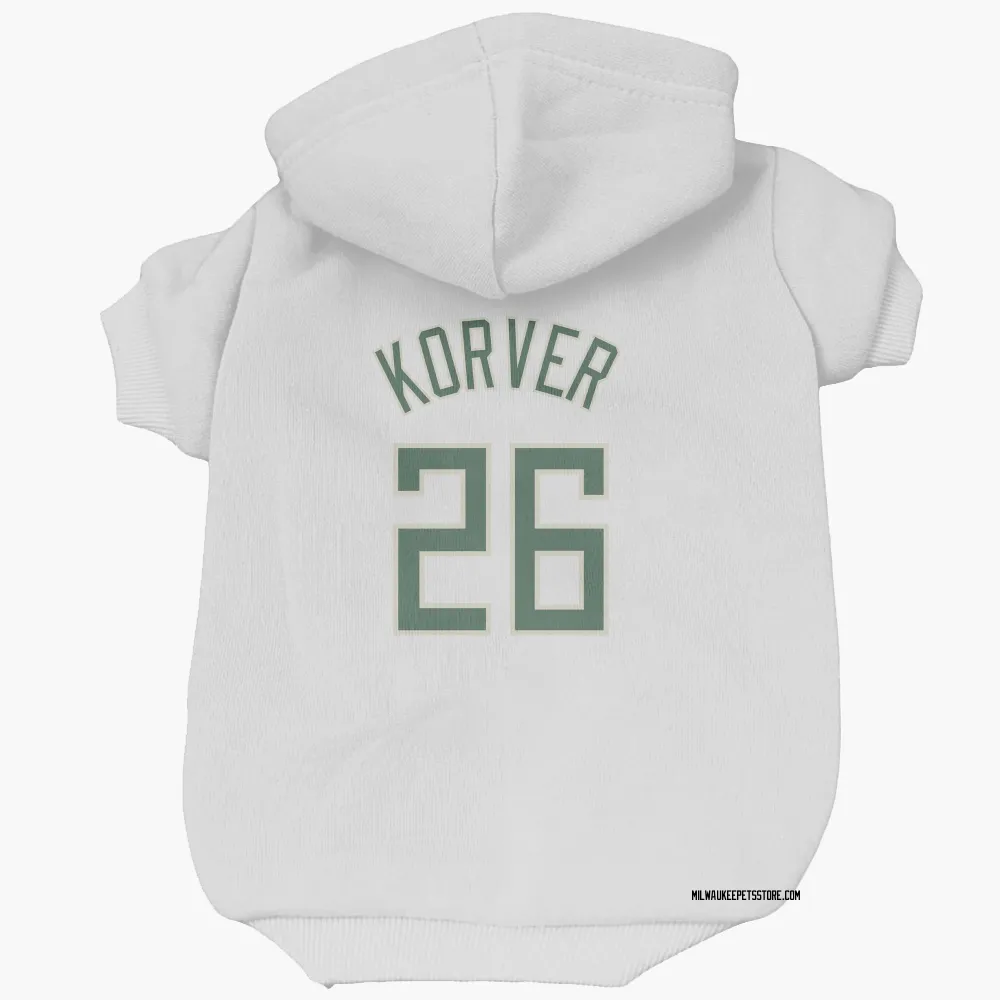 Milwaukee Bucks Kyle Korver White Pet Hoodie for Dog & Cat