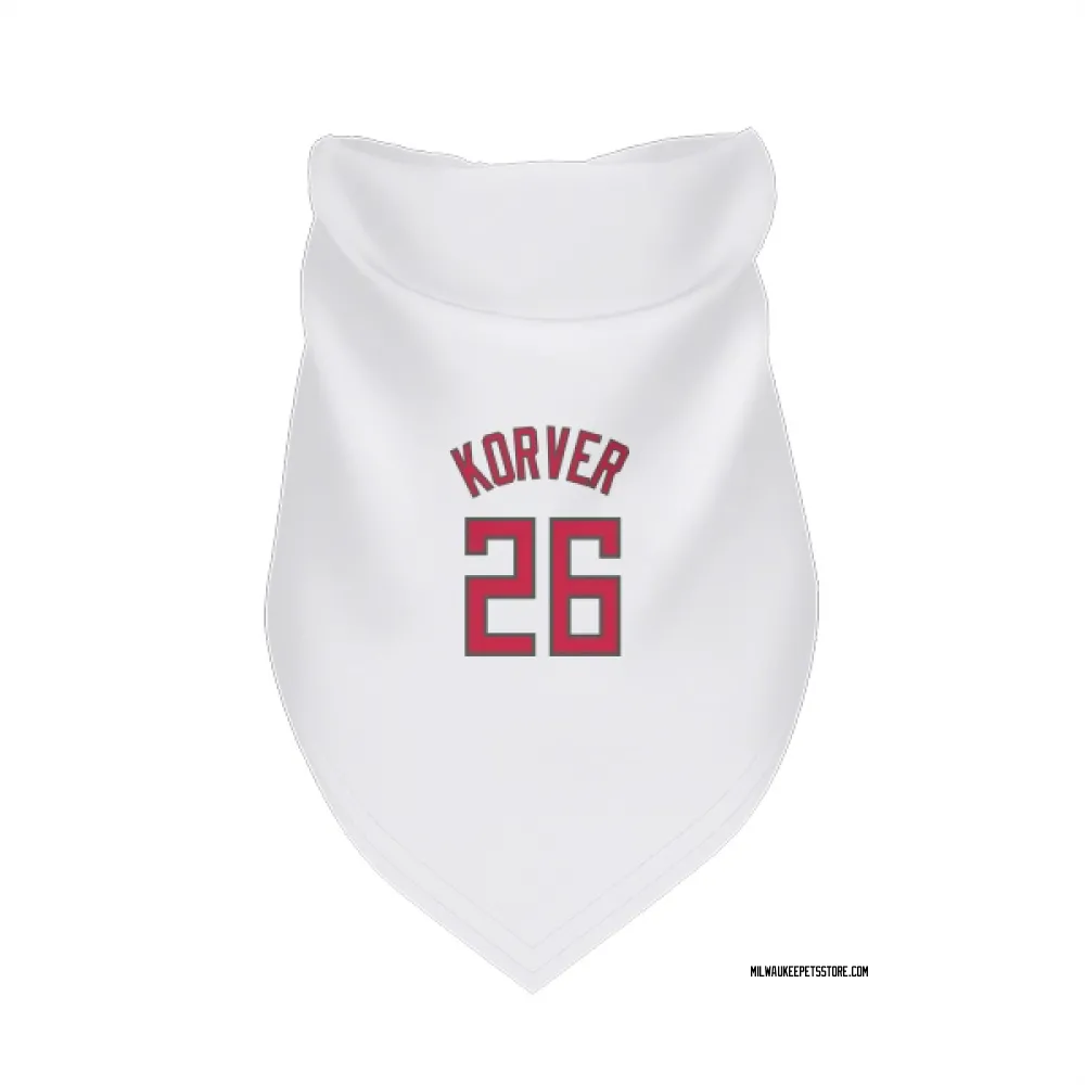 Milwaukee Bucks Kyle Korver White Red Pet Bandana for Dog & Cat