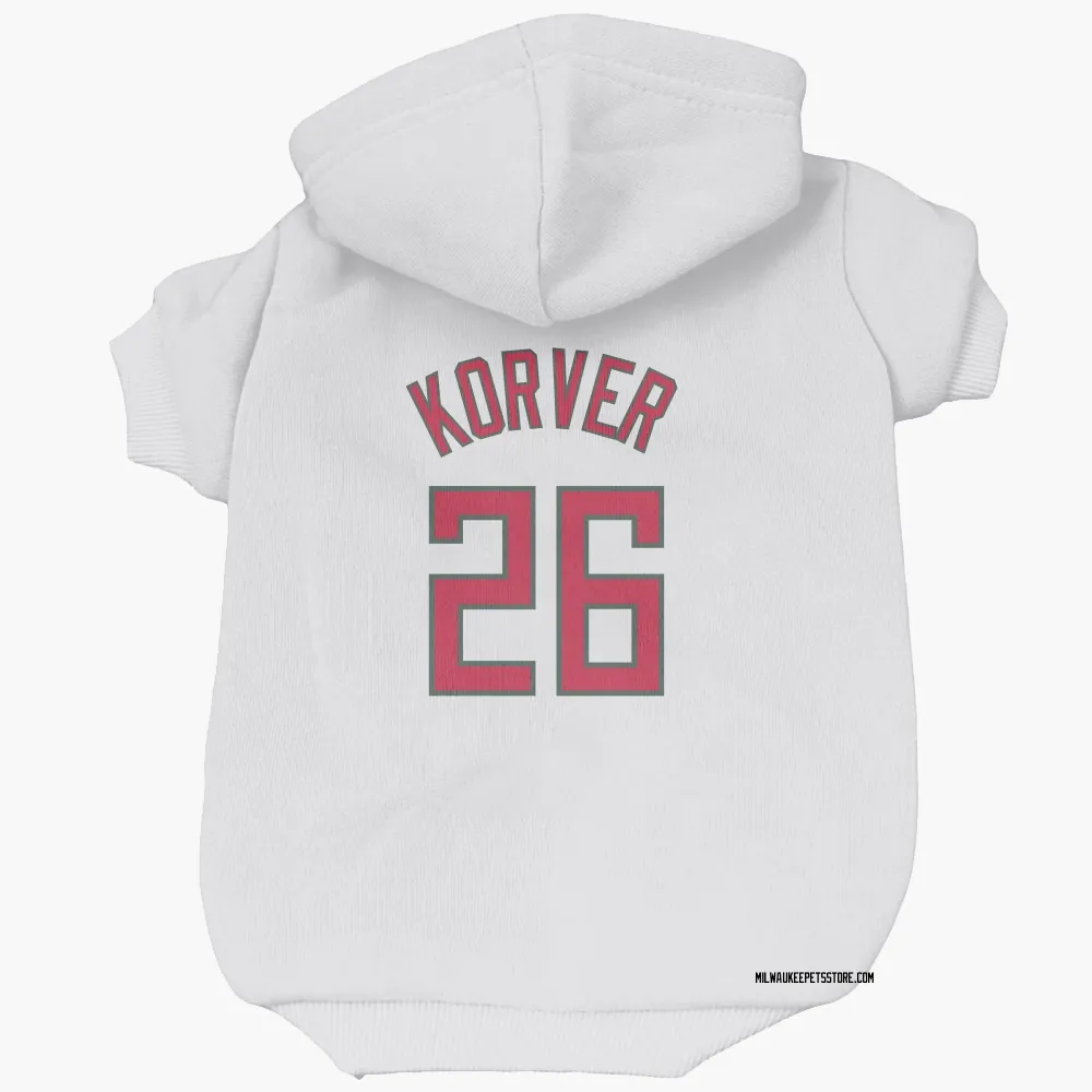 Milwaukee Bucks Kyle Korver White Red Pet Hoodie for Dog & Cat