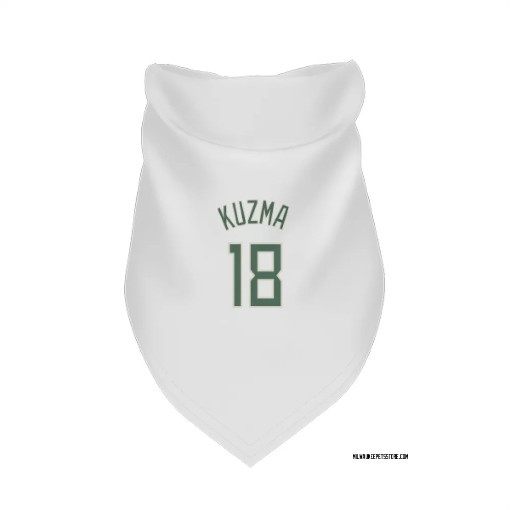 Milwaukee Bucks Kyle Kuzma White Pet Bandana for Dog & Cat