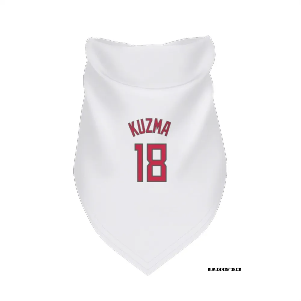Milwaukee Bucks Kyle Kuzma White Red Pet Bandana for Dog & Cat