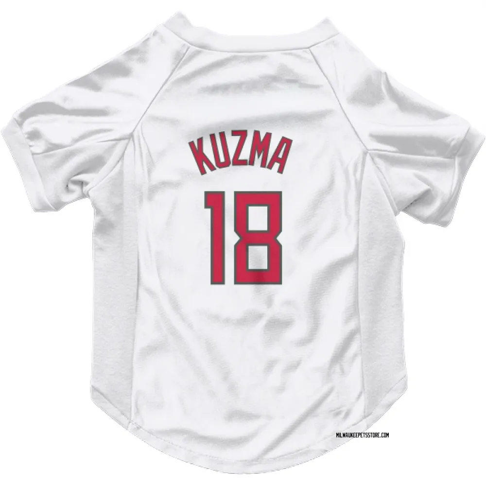 Milwaukee Bucks Kyle Kuzma White Red Pet Jersey for Dog & Cat