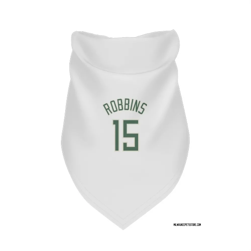 Milwaukee Bucks Liam Robbins White Pet Bandana for Dog & Cat